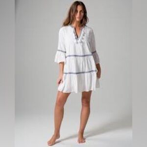 Tommy Bahama White and Blue Swim Coverup